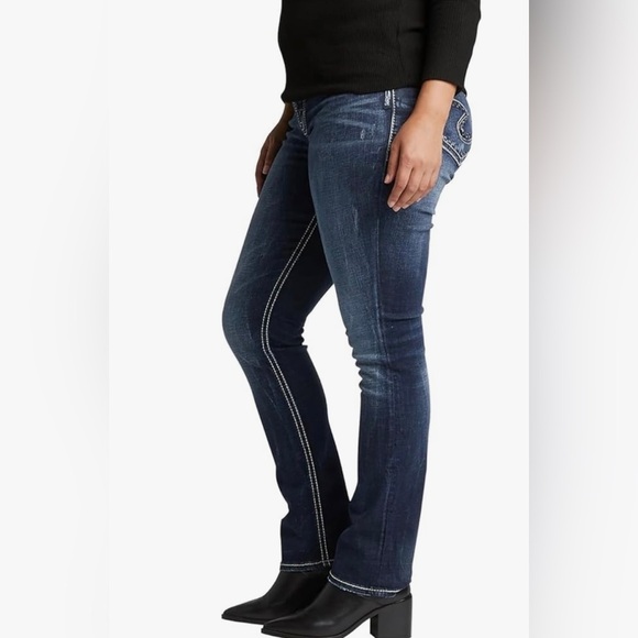 Silver Suki Jeans Mid Straight 32/32 - Picture 3 of 16